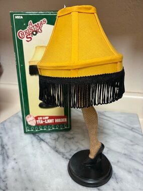 A Christmas Story Leg Lamp Tea-Light Holder - Yellow Shade